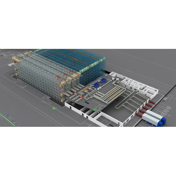 自动化立体仓储货架效果图